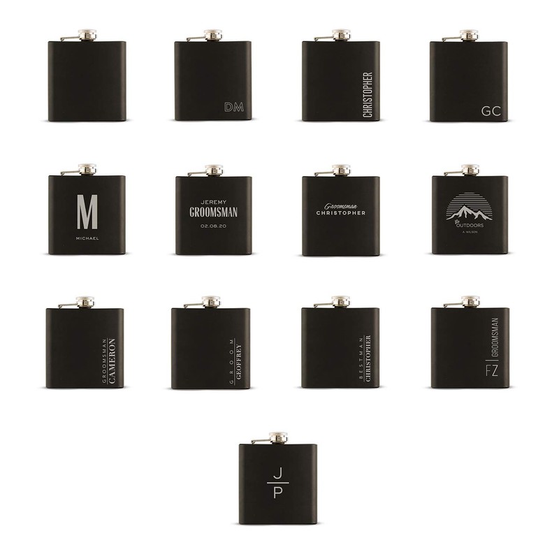 Weddingstar Black Hip Flask