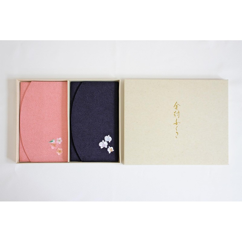 Crepe Reiki Japanese Embroidered Gold Seal Set (Plum / Orchid)
