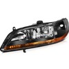 SCITOO Headlight Assembly For Honda Accord 1998-2002 Headlamp Black Housing