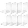 NIZEAMI 8 Pcs Clear Acrylic Bookends Non-Slip Book Ends for