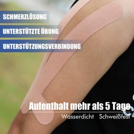 Zancony Pre-Cut Kinesiology Tape for Shoulder Incredible Support for Athletic Sports Relaxing Muscles Easy to Apply Latex Free High Breathability 95% Cotton and 5% Spandex 5pcs