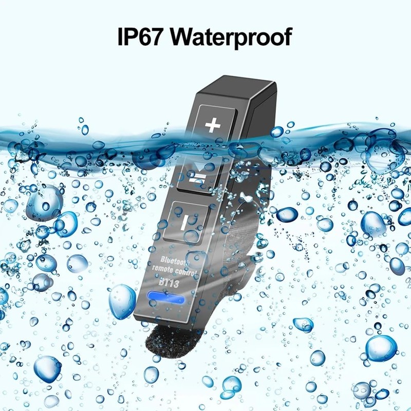 Snblzhef Motorcycle Bike Handlebar Remote Controller Wireless Bluetooth 5.0 Remote