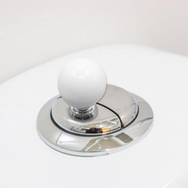 1Pc White Toilet Push Button Flush Replacement,Round Shape Plastic Toilet Tank Button Aid,Vintage Drawer Knobs Door Handle Decor,Toilet Replacement Parts,Flush Toilet Water Tank Push Buttons Rods