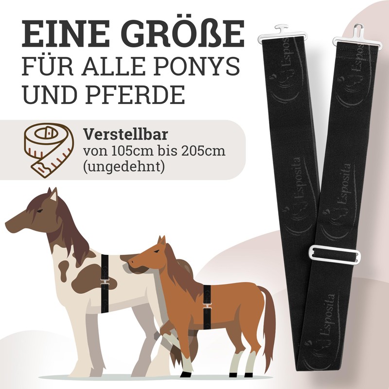 Esposita Elastic Blanket Strap Horse Elastic Blanket Strap Elastic Black