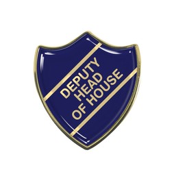 Deputy Head of House Gel Domed Blue School Shield Badge