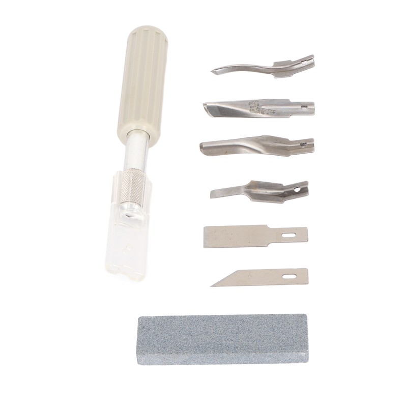 Craft Knife Set 6 Steel Blades Ergonomic Handle Hobby Knife
