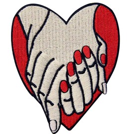With You Forever Hand and Heart Embroidered Iron on Sew on Patch