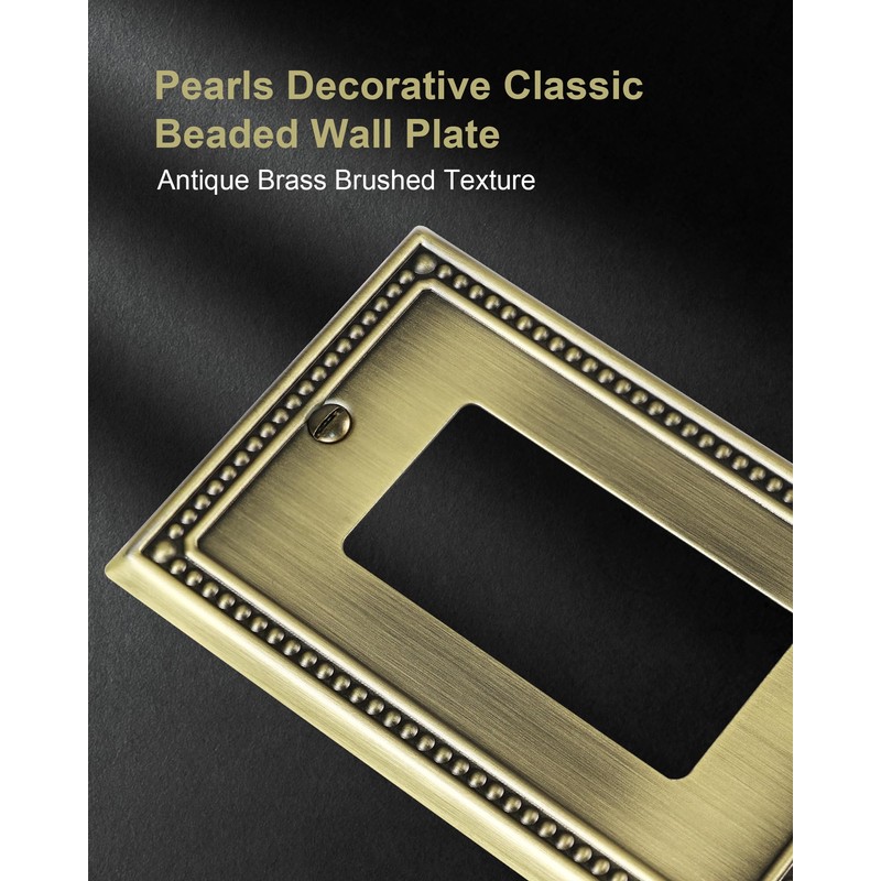 TREEWELL 4-Pack Decorator Outlet Cover Plate, Decorative Switch Plates and
