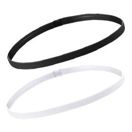 AVILMORE Soccer Sweatband Headband for Men Women Headband Sports Sweatband Hair Elastic Hair Tie 2 Pack (Black & White)