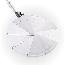 Leifheit ProLine series foldable splash guard, made of stainless steel, space-saving in the size of a cake server, suitable for up to 28 cm diameter, dishwasher safe, with practical hanging loop