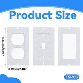 15 Pcs Electrical Outlet Insulator Pads, Outlet Insulation and Draft Sealers, EVA Foam Gasket, Wall Plate Insulation Gasket for Light, Switch Socket, 2.5 x 4.2 inch