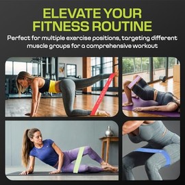 Flexelent - Bandas de resistencia de tela para entrenar, juego de bandas de entrenamiento para piernas, glúteos y muslos ideales para hombres y mujere