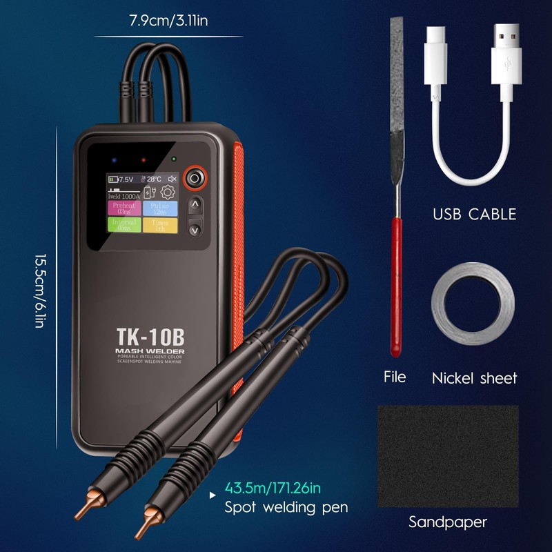Spot Welder, 99 Gears Portable Adjustable Battery Welder, Smart Dual