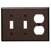 Leviton 3-Gang Wallplate, 2-Toggle 1-Duplex Outlet/Receptacle Combination, Standard Size, Thermoset,
