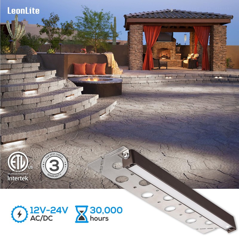 LEONLITE 12 Inch LED Hardscape Lighting, Update Retaining Wall Lights,