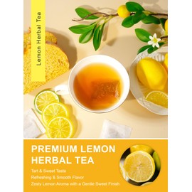 TeeLux Lemon Herbal Tea Bags, Pack of 100, Vegan, Sparkling and Refreshing, Lime Tea, Lemon, Rose Hips, Stevia, Liquorice, Caffeine-Free Herbal Tea, Lemon Herbal Tea