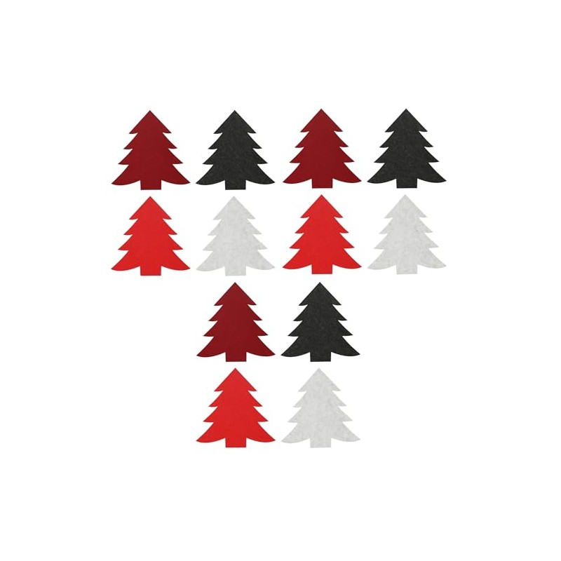 12 x Felt Decoration Christmas Tree 18.5 x 19 cm
