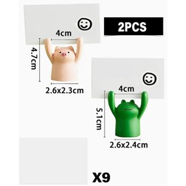 BPTRKOM Pack of 2 Sticky Notes Desk Decoration - Note Holder Clip Photo Holder Animal Memo Notes Desk Animal Memo Card Holder for Home Office Decoration (+ 9 Blank Cards)