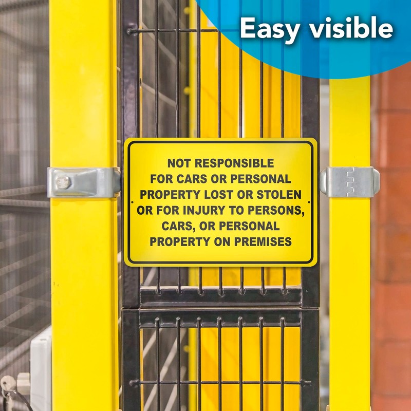 Not Responsible for Accidents or Injuries Sign - 8 x
