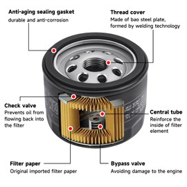 WDKTBM 49065-0721 Oil Filter Compatiable with k-awasaki FR730V FX730V FR691V FS691V FR600V FX691V FS651V FR651V FX600V Engines Replace 49065-7007 6Pcs