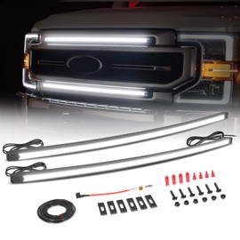 LED Grille Lights for Ford, Niking Auto 2Pcs 37'' DRL Front Grille Accent Bar Light Kits Curved Bar for 2017-2022 Ford F250/ F350 Super Duty Truck LED Neon Grille Lights 12V