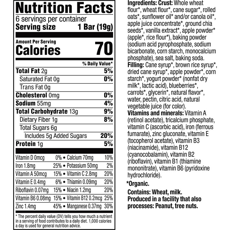 Plum Organics Mighty Snack Bars for Toddlers Blueberry Fruit Snack