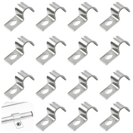 JAONLD Pack of 50 Cable Clamps Metal Pipe Clamps 8 mm Thickened 304 Stainless Steel Cable Clips Pipe Clamps U Shaped Single Hole Cable Attachment Wall for Attaching Cables, Wires and Pipes
