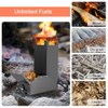 Outdoor Collapsible Wood Burning Stainless Steel Rocket Stove Backpacking Camp