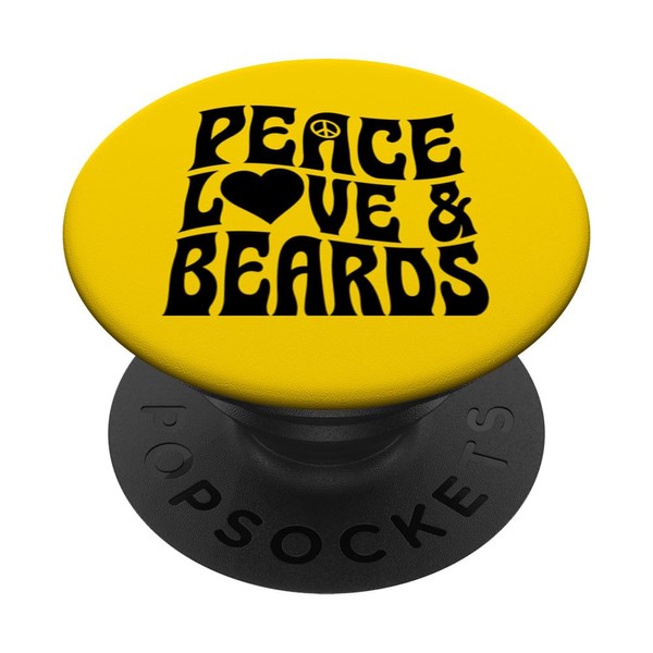 Peace Love And Beards Herz Peace Symbol PopSockets Klebender PopGrip