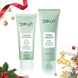 Purifying Exfoliating Gel,Gentle Exfoliating Scrub Gel for Facial Face，Deep Cleansing Face and Body With Moisturizing Aloe Vera Gel for Soothing Skincare Set Christmas Gifts for Women/Men 2pcs