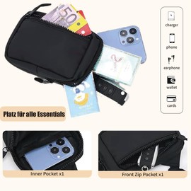 Ruijng Sling Chest Crossbody Bag for Men & Women - Waterproof Chest Bag with Double Pockets, Ideal for Jogging, Hiking, Fitness & Outdoor Activities, black, Unit size