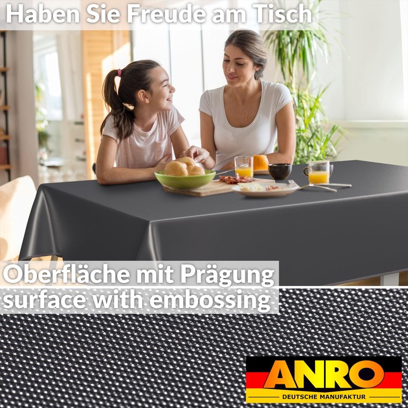 ANRO Oilcloth Tablecloth, Washable, Oilcloth, Garden Tablecloth, Outdoor, Indoor, 200