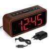 Alarm Clock Loud for Deep Sleepers, Wooden Alarm Clock with