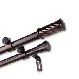 Rod Desyne Grip 3/4 inch Dia. 66-120"-Cocoa Double Curtain Rod Set