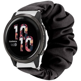 Compatible with Venu 2S Bands, Giaogor Fabric Elastic Scrunchie Elastic Watch Band Women Cute Replacement Straps Compatible with Garmin Venu 2S Smartwatch (Black)