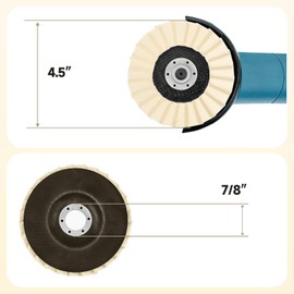 Wool Felt Flap Disc 4.5 Inch – 5 Pack Polishing Wheel for Angle Grinder, Heavy-Duty Buffing Pad for Metal, Stone, Marble, Furniture, Car Wax & Surface Finishing