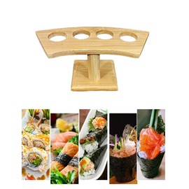 Four Holes Japanese Style Temaki Sushi Roll Holder Ice Cream Cone Holder Kitchen Dining Decor Display Stand