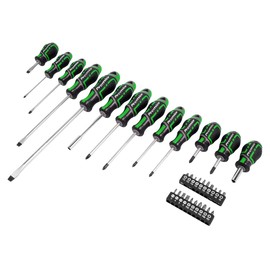 Sealey 33pc GripMAX® Screwdriver & Bit Set - Hi-Vis Green - AK4370HV