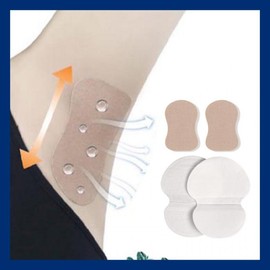 Arm sweat pad set, armpit sweat band to prevent arm sweat, summer essentials, arm sweat patch, absorbent pad, underarm pad, Skin White LD-591 Arm sweat pad set/white pad (2 pieces)/skin 20ea