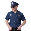 Wicked Costumes Adult Mens Navy Blue Police Shirt - Medium