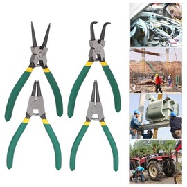 Peakloong 4 Piece Circlip Pliers Set, Includes Snap Circle Pliers for Mini Internal & External Use, Straight & Bent Tips