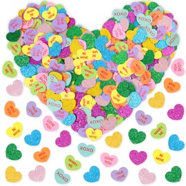 Whaline Whaline 330Pcs Valentine's Day Heart Confetti Hearts Conversation Confetti Colorful Glitter Mixed Paper Confetti Table Confetti Decorations For Wedding Anniversary Baby Shower Birthday
