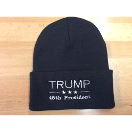 Trump 45th Presid EMBROIDERED Republican Political Beanie CAP HAT BLACK