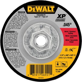 DEWALT DWA8957H 4-1/2" x .045" x 5/8"-11 XP Ceramic Small Hub Cuttin Wheel Type 27