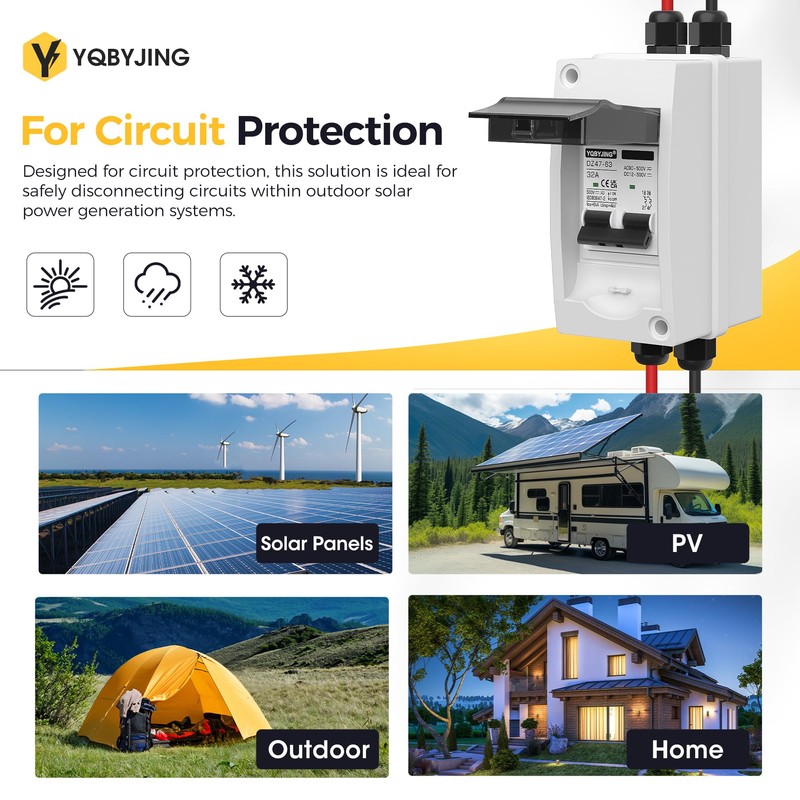 YQBYJING Solar Panel Disconnect Switch 32 Amp 4 Holes DC