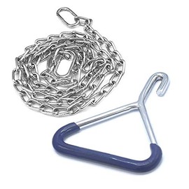 AAProTools Durable Cow OB Apparatus OB Handle & 60 Inch Chain Goat Forceps, Cattle Delivery Instruments for Dairy Farm