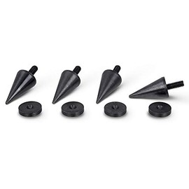 PrecisionGeek - Speakers Spikes and Pads Set, Black Steel Oxidised, Big Speaker Spike M8 with 20mm diameter Cone and Speakers Pads Slim