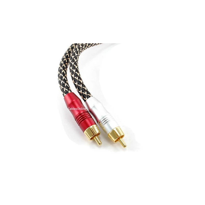 CablesOnline 12ft Premium Stereo 24K Gold 3.5mm Plug to 2RCA