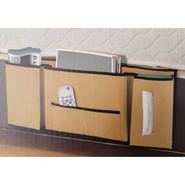 the original fun workshop Hanging Bedside Sofa Storage Caddy 5Pocket Phone, Book, Remote, Tissue Organizer