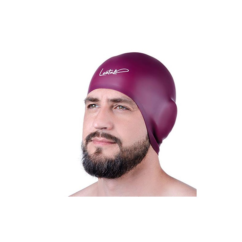 Gorras de natación 3D con protección de oídos, gorra de